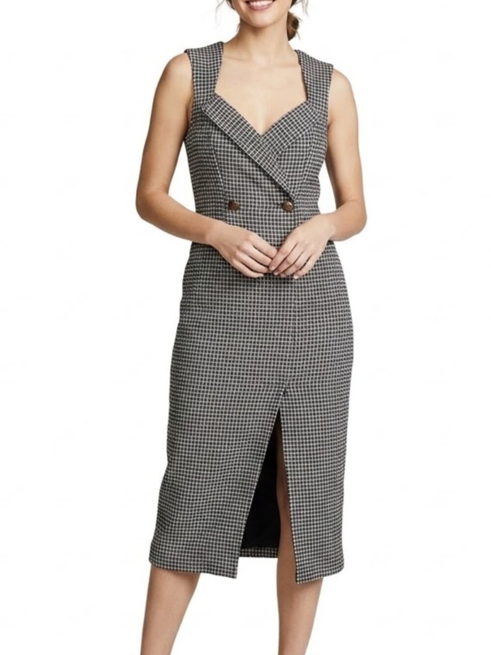 Lalavon Tweed Dress Women's Large Black Metallic Office Business Professional